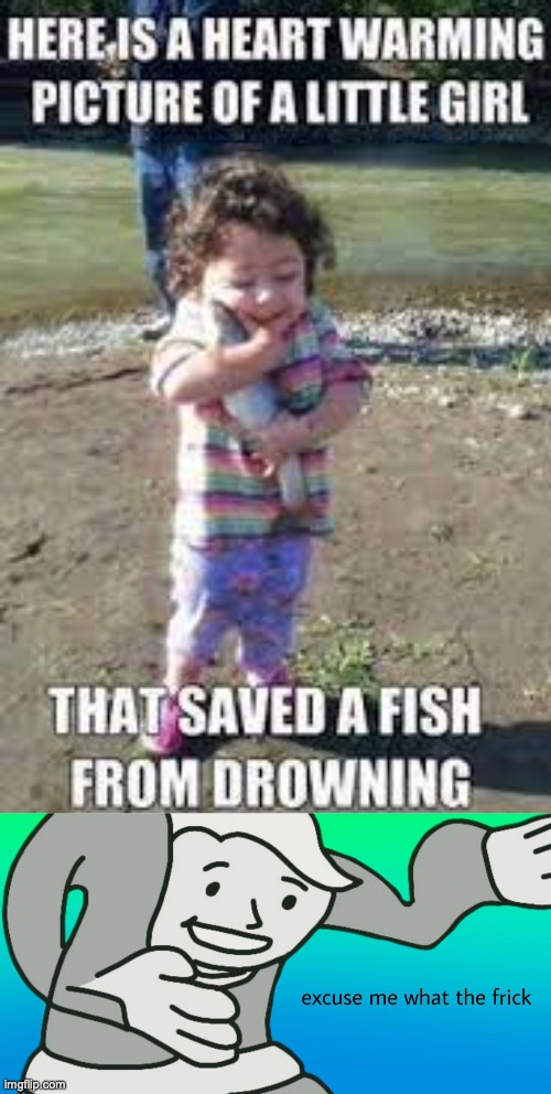 image tagged in little girl,fish | made w/ Imgflip meme maker
