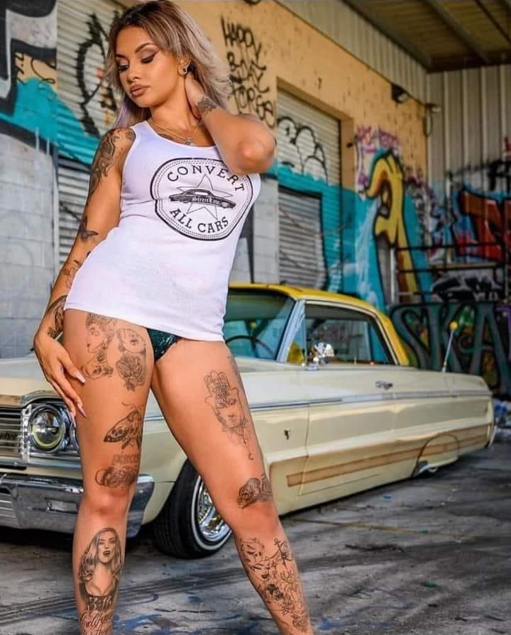 Hot Rod pinup girl Blank Meme Template