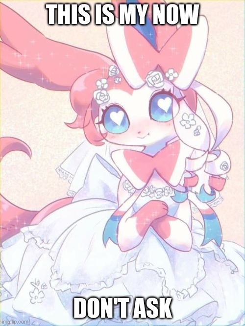 don't ask | THIS IS MY NOW; DON'T ASK | image tagged in sylveon in wedding dress | made w/ Imgflip meme maker