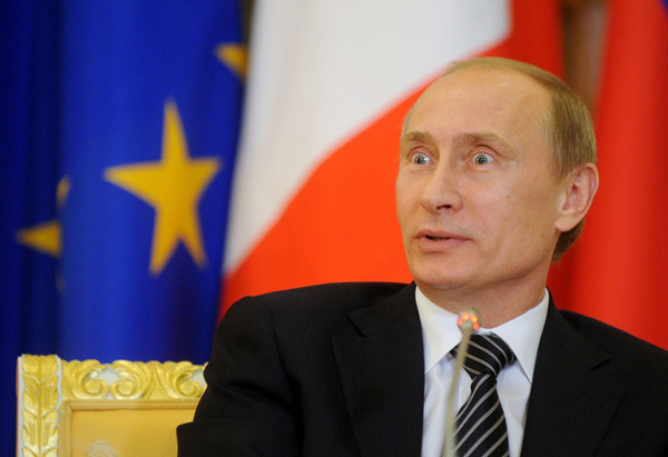 High Quality Vladimir Putin shocked face Blank Meme Template