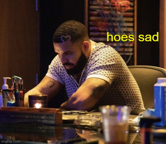 Hoes sad Drake | image tagged in hoes sad drake | made w/ Imgflip meme maker
