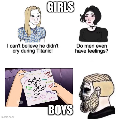 Sad truth | GIRLS; BOYS | image tagged in chad crying | made w/ Imgflip meme maker