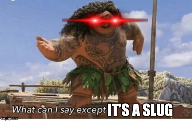 Moana maui what can I say except blank | IT’S A SLUG | image tagged in moana maui what can i say except blank | made w/ Imgflip meme maker