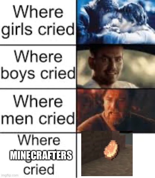 Because yes | MINECRAFTERS | image tagged in where legends cried | made w/ Imgflip meme maker
