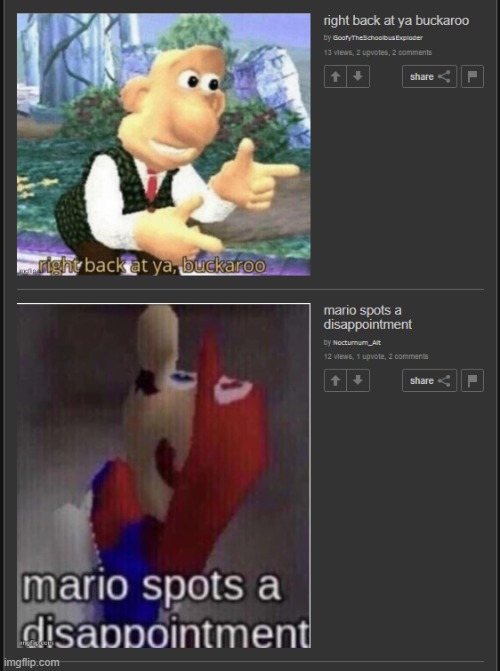 Mario is indeed disappointed | image tagged in mario spots a disappointment | made w/ Imgflip meme maker
