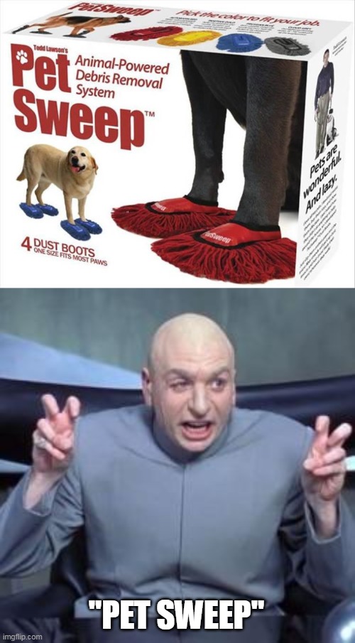 "PET SWEEP" | image tagged in dr evil quote,meme,memes,humor,pets | made w/ Imgflip meme maker