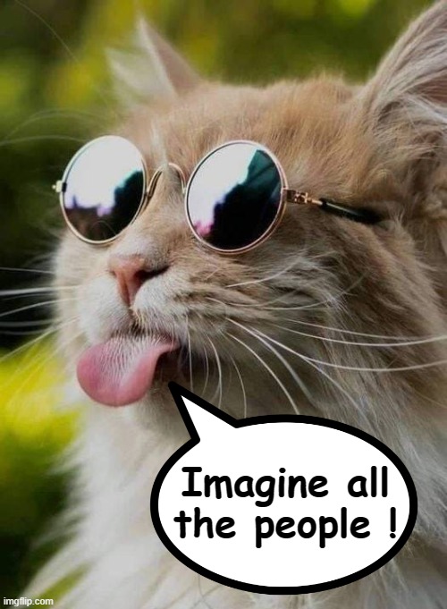 Imagine | Imagine all
the people ! | image tagged in village people | made w/ Imgflip meme maker