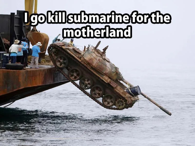 Tank go swim brrr Blank Meme Template