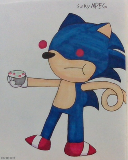 a sunky drawing i did | image tagged in sonic the hedgehog,meme,art,drawing | made w/ Imgflip meme maker