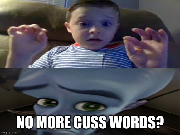 lol | NO MORE CUSS WORDS? | image tagged in no bitches,funny,dank memes | made w/ Imgflip meme maker