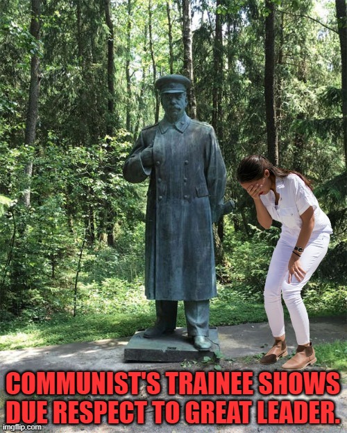 yep | COMMUNIST'S TRAINEE SHOWS DUE RESPECT TO GREAT LEADER. | image tagged in aoc | made w/ Imgflip meme maker