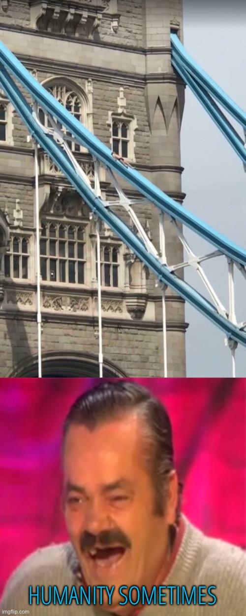 Tower Bridge was closed because a man decided to sunbathe - Imgflip