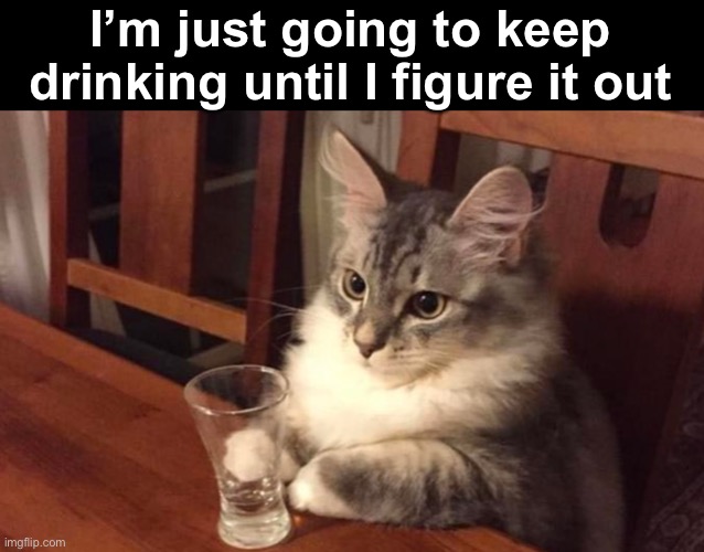 I’m just going to keep drinking until I figure it out | made w/ Imgflip meme maker