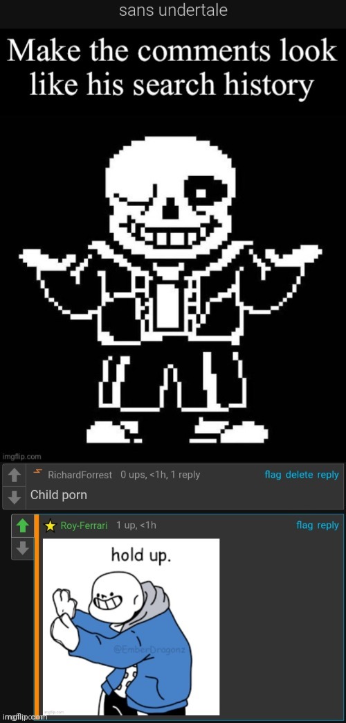 image tagged in cursed comment,sans,sans undertale | made w/ Imgflip meme maker