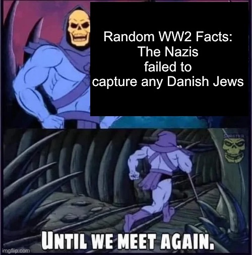 Until we meet again. | Random WW2 Facts:
The Nazis failed to capture any Danish Jews | image tagged in until we meet again | made w/ Imgflip meme maker