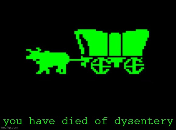 Oregon trail | you have died of dysentery | image tagged in oregon trail | made w/ Imgflip meme maker