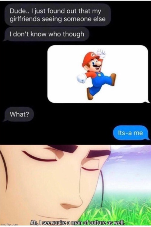 It’s-a-me | image tagged in ah i see you are a man of culture as well,funny,memes | made w/ Imgflip meme maker