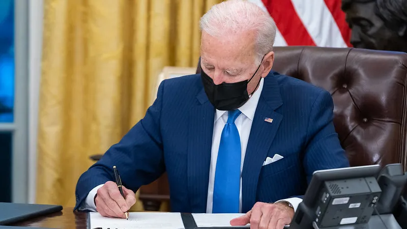 Biden signing America away Blank Meme Template