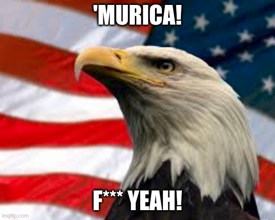 Murica Patriotic Eagle | 'MURICA! F*** YEAH! | image tagged in murica patriotic eagle | made w/ Imgflip meme maker
