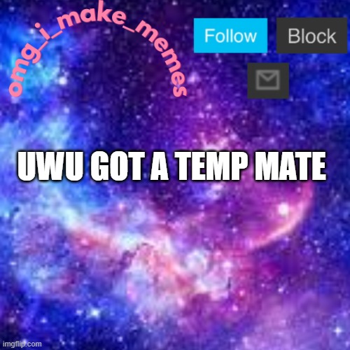 My Temp 3 | UWU GOT A TEMP MATE | image tagged in my temp 3 | made w/ Imgflip meme maker