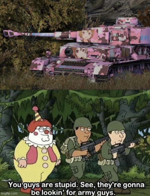 Tiger 1 from world of tanks with anime camouflage | made w/ Imgflip meme maker