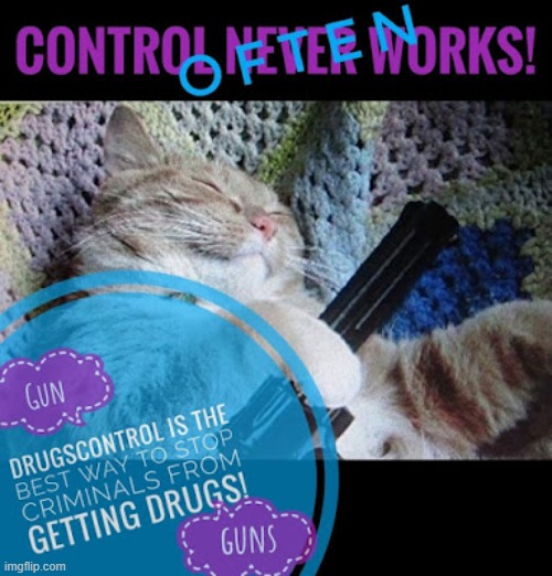 If guncontrol doesn't work 'because criminals will get them anyway', what does that say about drugscontrol? | image tagged in lolcat,war on drugs,gun control,think about it | made w/ Imgflip meme maker