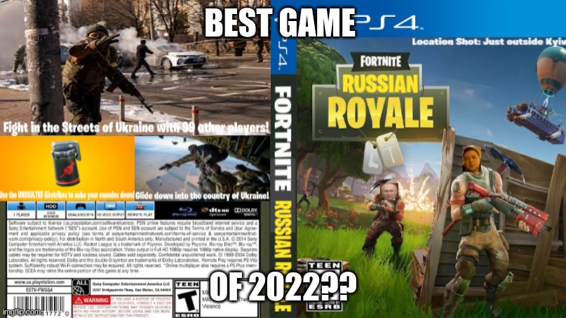 Fortnite: Russian Royale | BEST GAME; OF 2022?? | image tagged in fortnite russian royale,memes,video games,fortnite,fortnite meme,russia | made w/ Imgflip meme maker