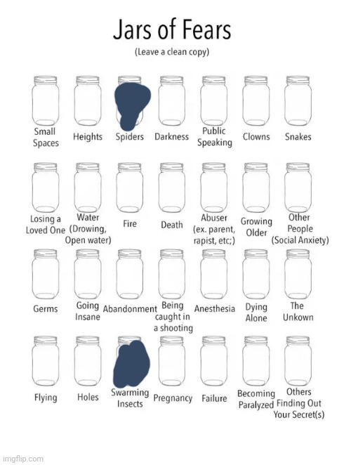 Just bugs | image tagged in jar of fears clear version | made w/ Imgflip meme maker