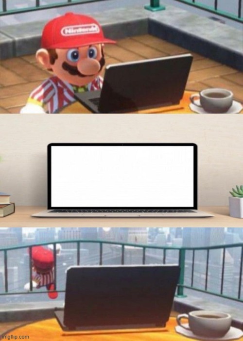 mario jumping off building | image tagged in memes | made w/ Imgflip meme maker