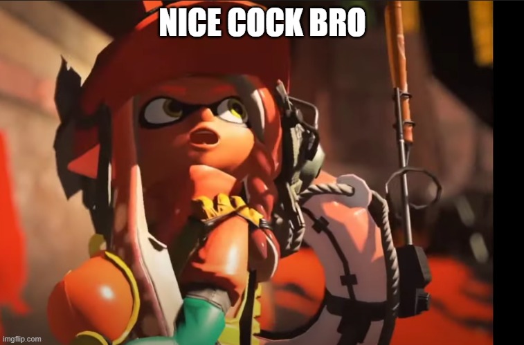 nice cock bro | NICE COCK BRO | image tagged in splatoon 3 gasp,nice cock | made w/ Imgflip meme maker
