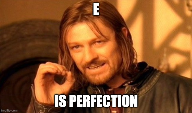 it true | E; IS PERFECTION | image tagged in memes,one does not simply | made w/ Imgflip meme maker