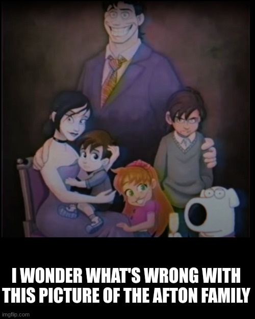 I think his tie is supposed to be black (I think) IDK | I WONDER WHAT'S WRONG WITH THIS PICTURE OF THE AFTON FAMILY | image tagged in memes,blank transparent square | made w/ Imgflip meme maker