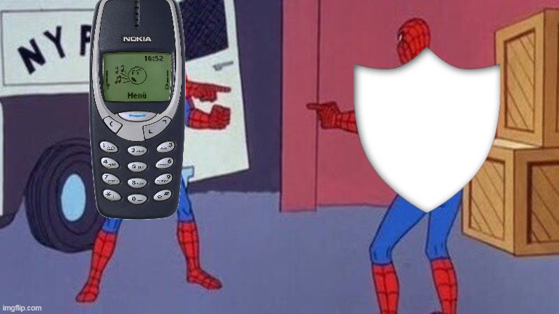 strong nokia | image tagged in spiderman pointing at spiderman | made w/ Imgflip meme maker