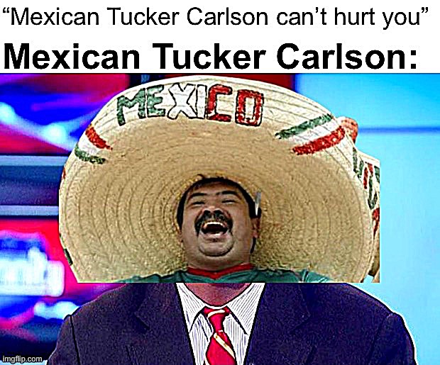 Mexican Tucker Carlson | image tagged in mexican tucker carlson | made w/ Imgflip meme maker