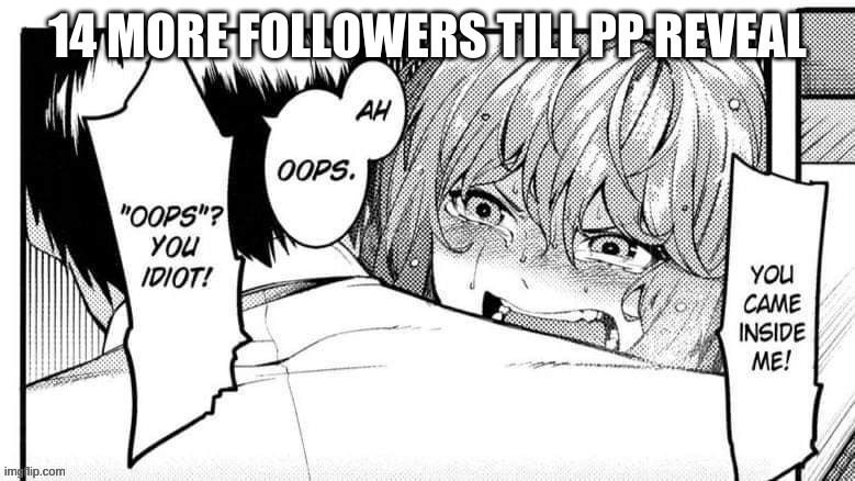 14 MORE FOLLOWERS TILL PP REVEAL | made w/ Imgflip meme maker