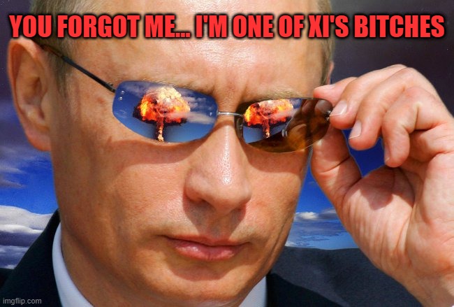 Putin Nuke | YOU FORGOT ME... I'M ONE OF XI'S BITCHES | image tagged in putin nuke | made w/ Imgflip meme maker