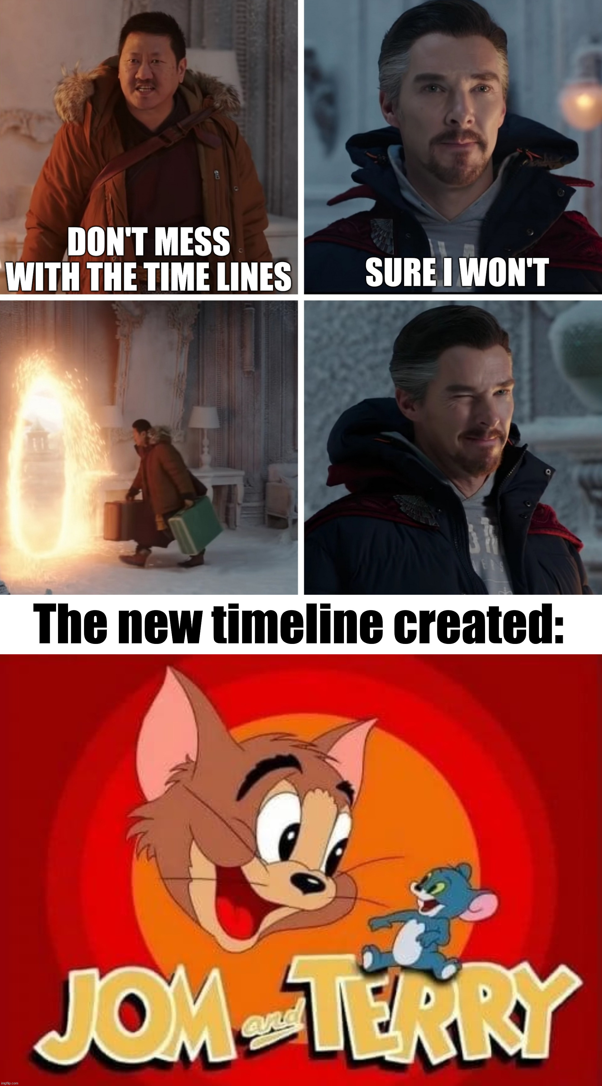The new timeline created: | image tagged in marvel,dr strange | made w/ Imgflip meme maker
