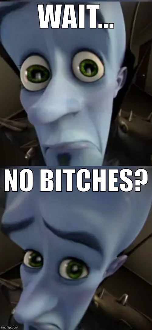 I'm horny. | WAIT…; NO BITCHES? | image tagged in no bitches | made w/ Imgflip meme maker