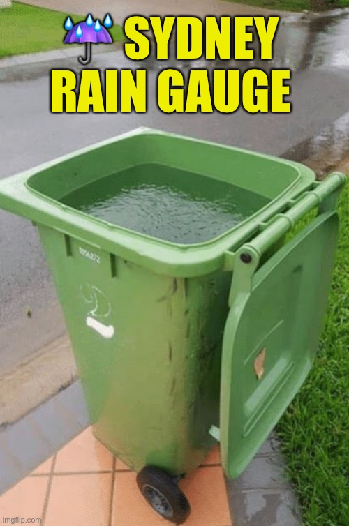 Sydney rain gauge | ☔️ SYDNEY RAIN GAUGE | image tagged in rain gauge,wet weather,rain,flood,flooding | made w/ Imgflip meme maker