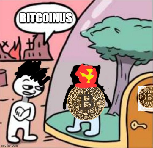 amogus | BITCOINUS | image tagged in bitcoin | made w/ Imgflip meme maker