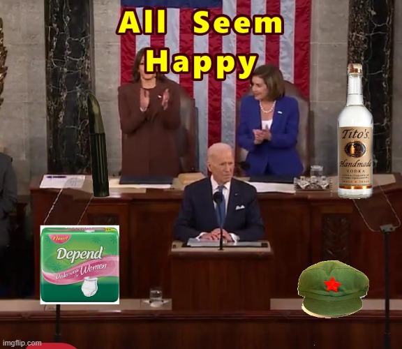 All Seemed Happy At State Of Russia Speech | image tagged in state of union,titos vodka,depends,china | made w/ Imgflip meme maker