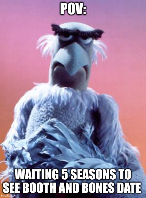 Angry sam | POV:; WAITING 5 SEASONS TO SEE BOOTH AND BONES DATE | image tagged in sam the eagle | made w/ Imgflip meme maker