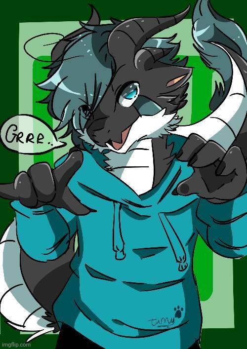 Art by JuJuHusky | image tagged in furry,dragon | made w/ Imgflip meme maker