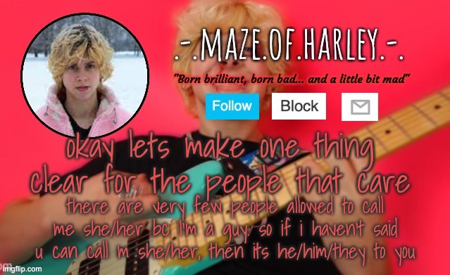 Temp by Del | okay lets make one thing clear for the people that care; there are very few people allowed to call me she/her bc I'm a guy. so if i haven't said u can call m she/her, then its he/him/they to you | image tagged in temp by del | made w/ Imgflip meme maker