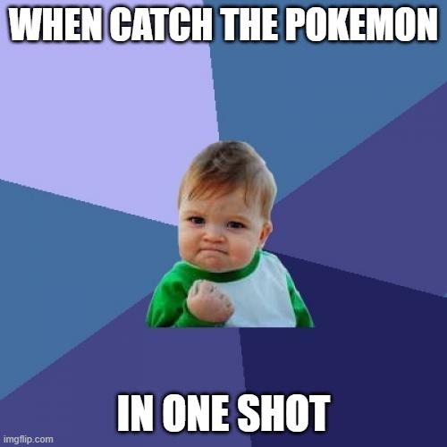 Success Kid | WHEN CATCH THE POKEMON; IN ONE SHOT | image tagged in memes,success kid | made w/ Imgflip meme maker