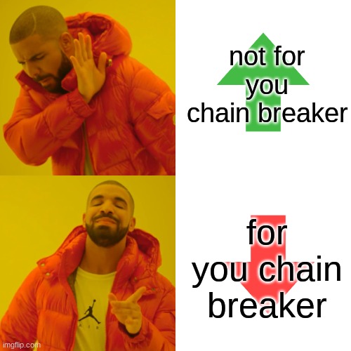 not for you chain breaker for you chain breaker | image tagged in memes,drake hotline bling | made w/ Imgflip meme maker