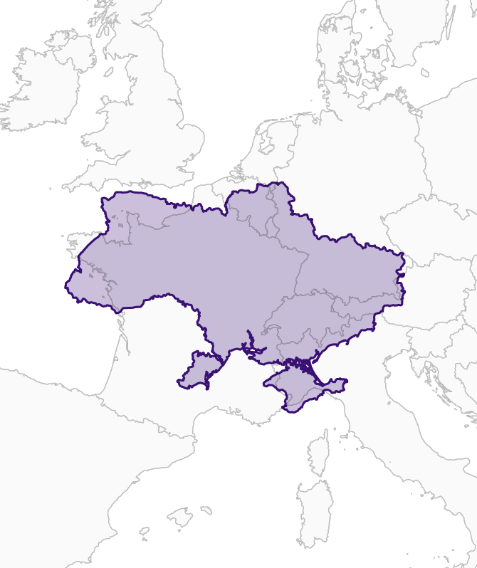 High Quality Ukraine size comparison Blank Meme Template