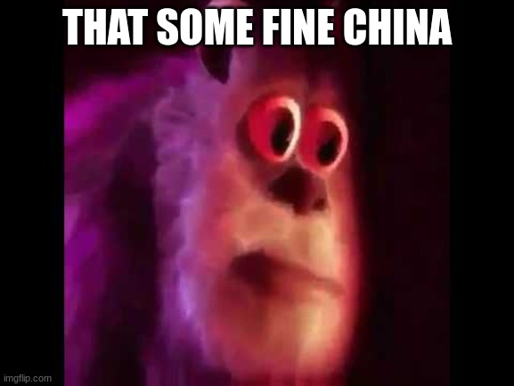 Sully Groan | THAT SOME FINE CHINA | image tagged in sully groan | made w/ Imgflip meme maker