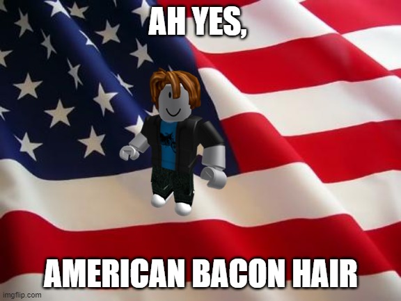 American flag | AH YES, AMERICAN BACON HAIR | image tagged in american flag | made w/ Imgflip meme maker
