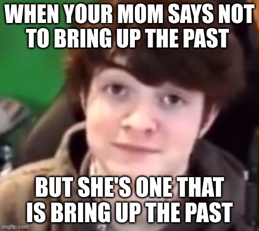 WHEN YOUR MOM SAYS NOT
TO BRING UP THE PAST; BUT SHE'S ONE THAT IS BRING UP THE PAST | image tagged in youtubers | made w/ Imgflip meme maker